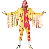 Morphsuits Disfraz Lucha Libre Hombre, Disfraz WWE Hombre, Disfraz Randy Macho Man Hombre, Disfraz Despedida Soltero Hombre, Disfraz Carnaval Hombre Talla L