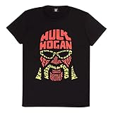 Popgear WWE Hulk Hogan Text Face-Camiseta para Hombre, Color Negro Moda, XL